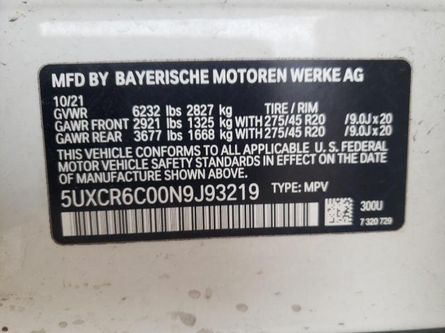 5UXCR6C00N9J93219 BMW X5 Xdrive40i