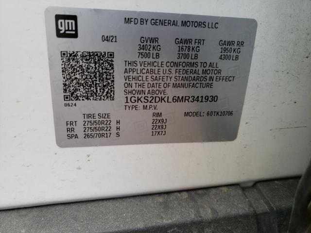 1GKS2DKL6MR341930 GMC YUKON DENALI