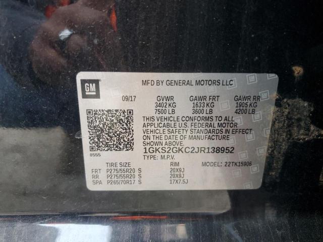 1GKS2GKC2JR138952 GMC Yukon Xl K1500 Slt