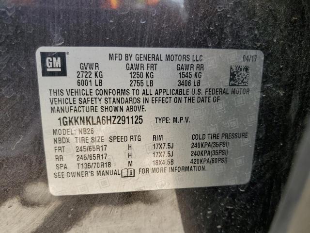 1GKKNKLA6HZ291125 GMC ACADIA SLE