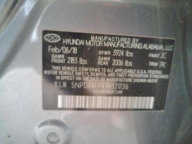 5NPD74LF4JH321726 Hyundai ELANTRA SE
