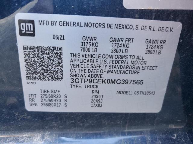 3GTP9CEK0MG397565 GMC Sierra K1500 Elevation