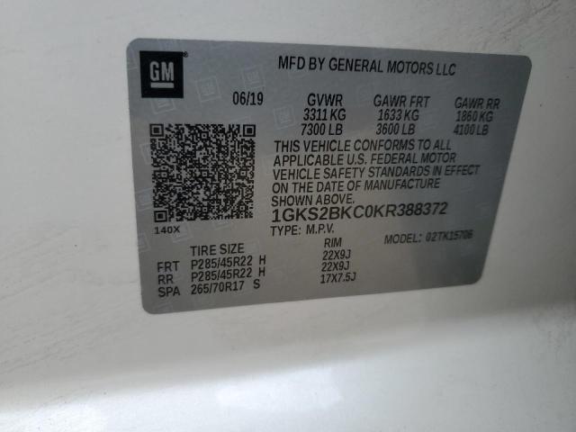 1GKS2BKC0KR388372 GMC YUKON SLT