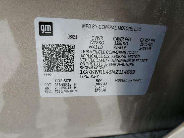 1GKKNRL45NZ114869 GMC ACADIA SLE