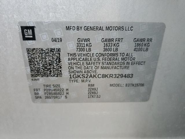 1GKS2AKC8KR329483 GMC YUKON SLE