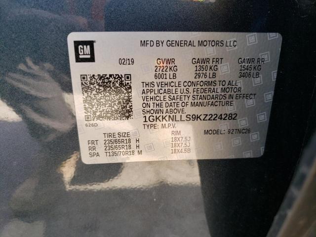 1GKKNLLS9KZ224282 GMC ACADIA SLE