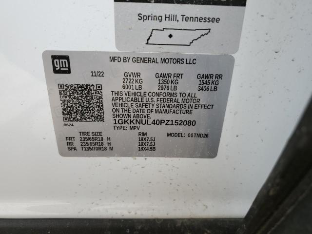 1GKKNUL40PZ152080 GMC ACADIA SLT