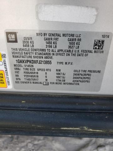 1GKKVPKDXFJ213855 GMC ACADIA SLE