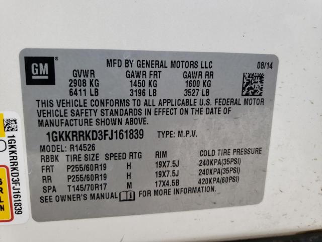 1GKKRRKD3FJ161839 GMC Acadia Slt-1