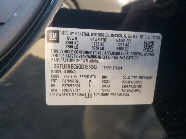 3GTU2NEC5GG155242 GMC Sierra K1500 Slt