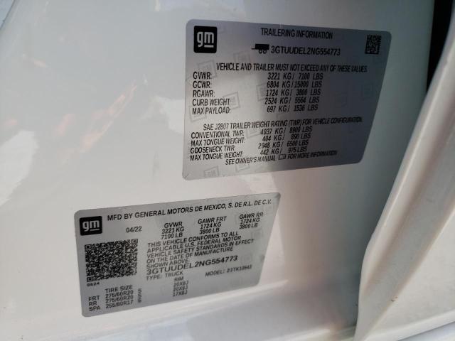 3GTUUDEL2NG554773 GMC Sierra K1500 Slt