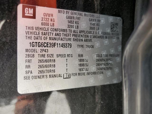 1GTG6CE39F1149379 GMC CANYON SLT