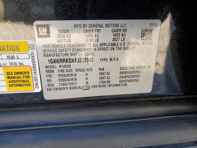 1GKKRRKDXFJ207943 GMC Acadia Slt-1