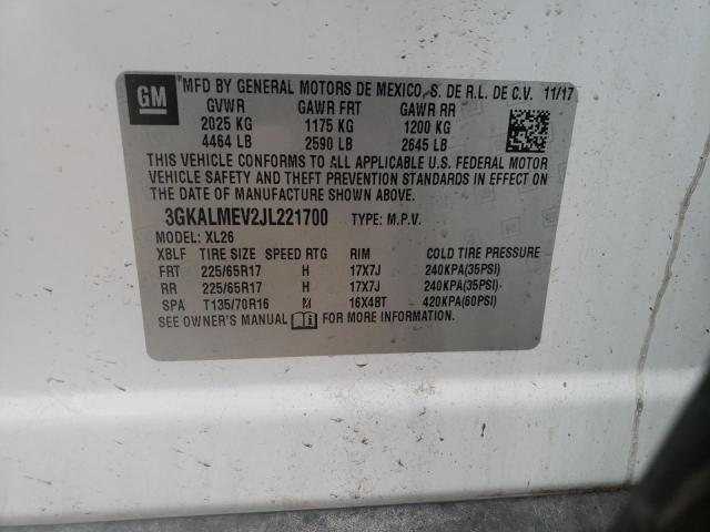 3GKALMEV2JL221700 GMC Terrain Sle