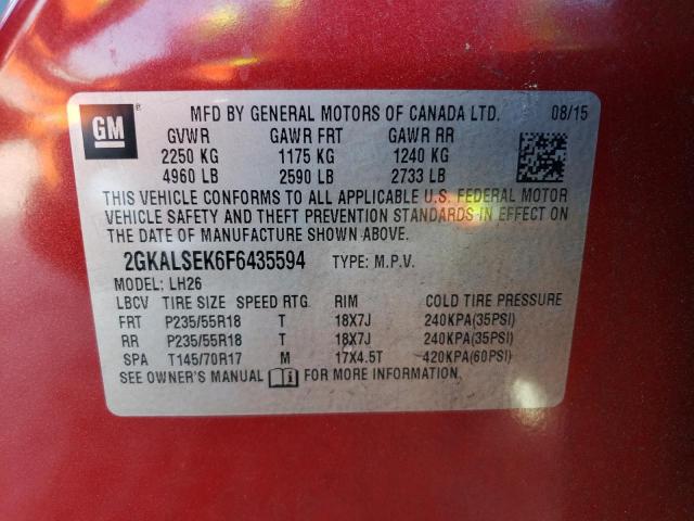 2GKALSEK6F6435594 GMC Terrain Slt