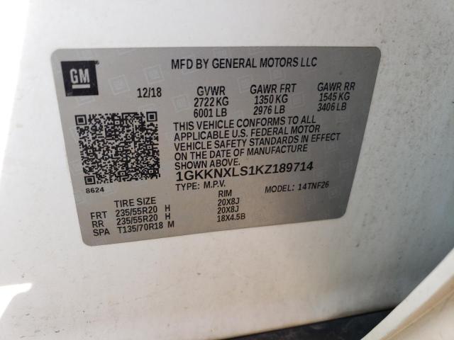 1GKKNXLS1KZ189714 GMC Acadia Denali