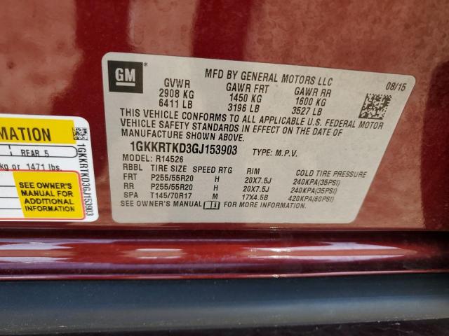 1GKKRTKD3GJ153903 GMC Acadia Denali