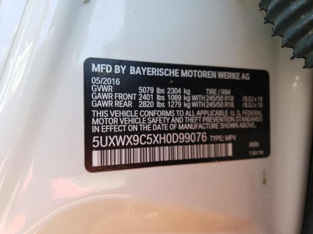 5UXWX9C5XH0D99076 BMW X3 Xdrive28i