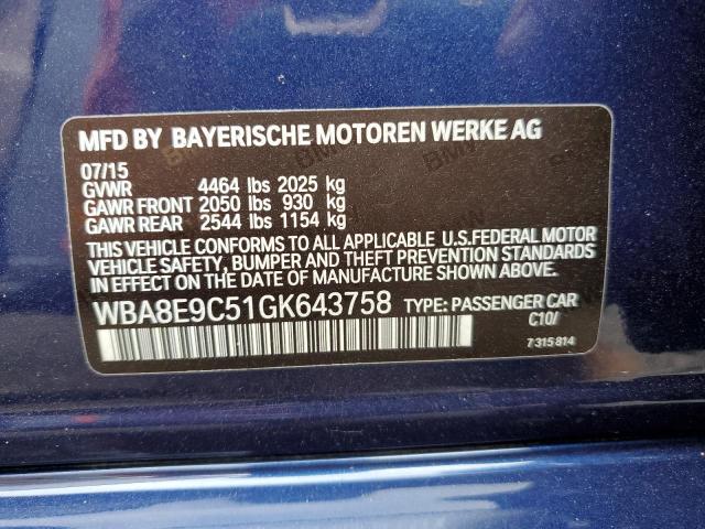WBA8E9C51GK643758 BMW 328 I Sulev