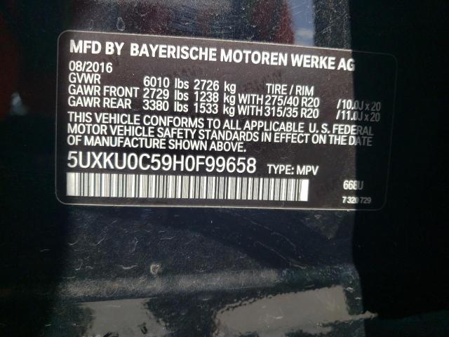 5UXKU0C59H0F99658 BMW X6 Sdrive35i