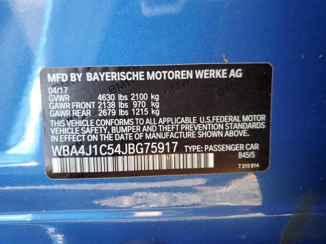 WBA4J1C54JBG75917 BMW 430i Gran Coupe