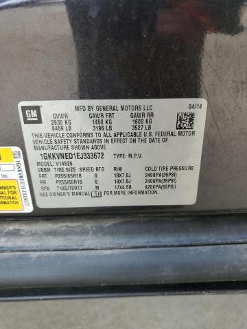 1GKKVNED1EJ333672 GMC ACADIA SLE