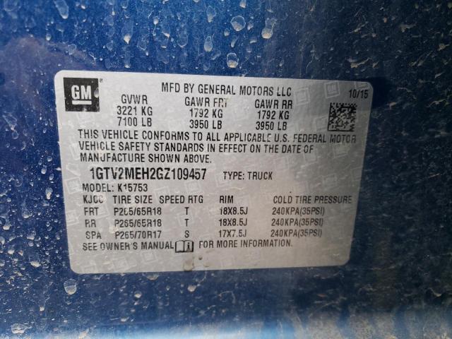 1GTV2MEH2GZ109457 GMC Sierra K1500 Sle