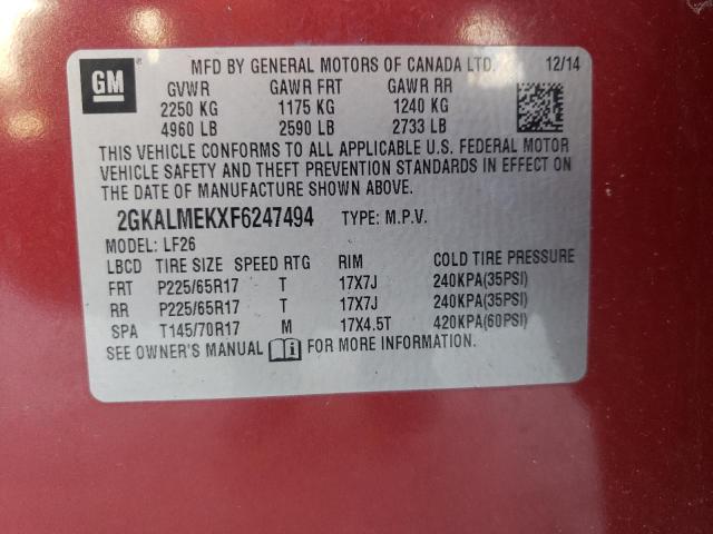 2GKALMEKXF6247494 GMC Terrain Sle
