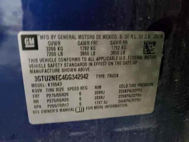 3GTU2NEC4GG342942 GMC Sierra K1500 Slt