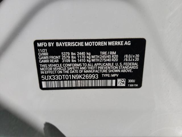 5UX33DT01N9K26993 BMW X4 Xdrive30i
