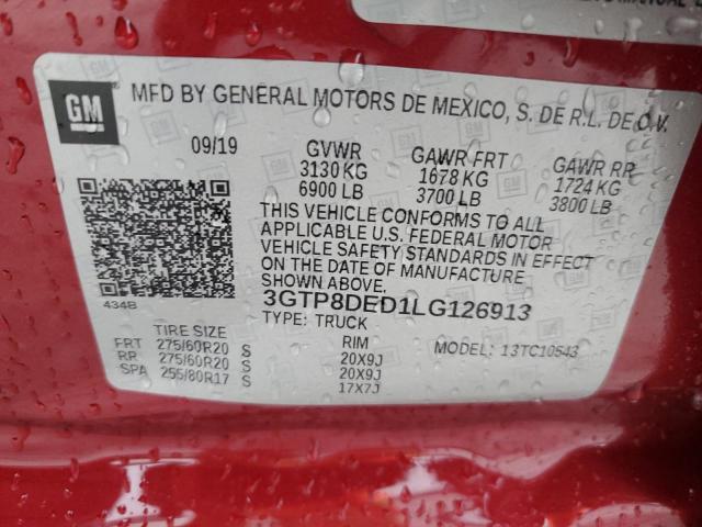 3GTP8DED1LG126913 GMC Sierra C1500 Slt