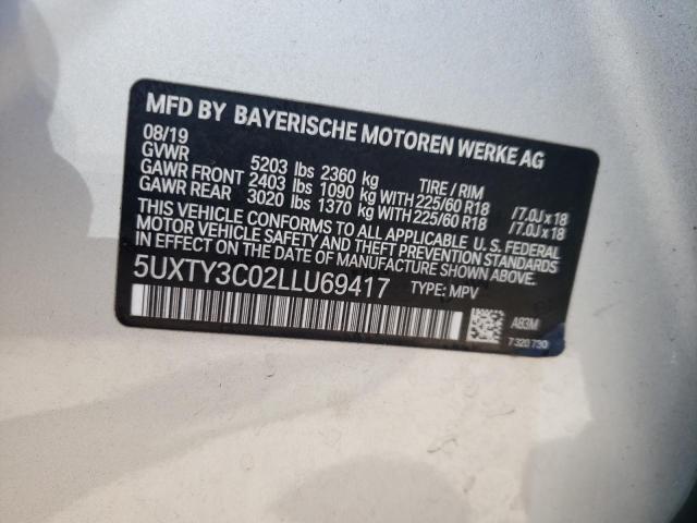 5UXTY3C02LLU69417 BMW X3 Sdrive30i