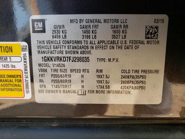 1GKKVRKD7FJ298035 GMC Acadia Slt-1