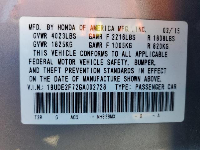19UDE2F72GA002728 Acura Ilx Premium Tech