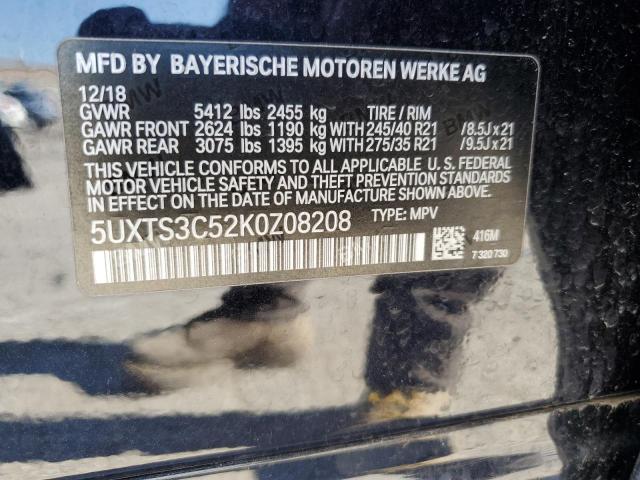 5UXTS3C52K0Z08208 BMW X3 Xdrivem40i