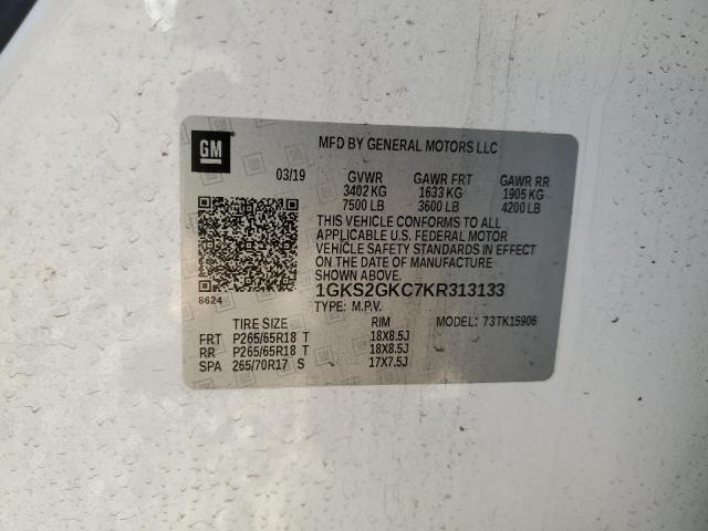 1GKS2GKC7KR313133 GMC Yukon Xl K1500 Slt