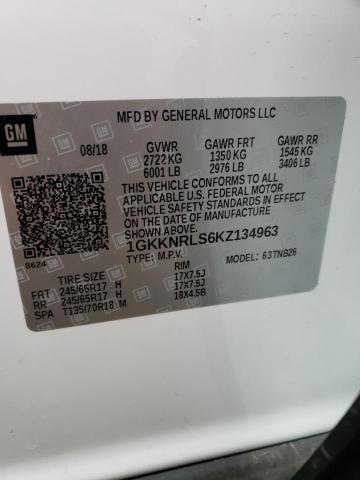 1GKKNRLS6KZ134963 GMC ACADIA SLE