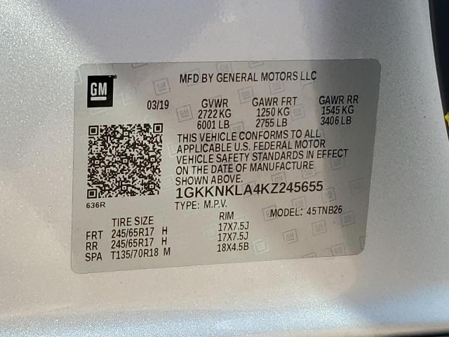 1GKKNKLA4KZ245655 GMC ACADIA SLE