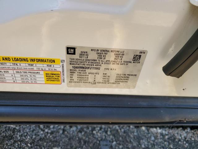 1GKKRRKD9FJ170982 GMC Acadia Slt-1