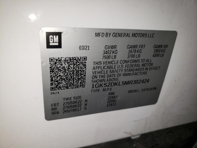 1GKS2DKL5MR302424 GMC YUKON DENALI