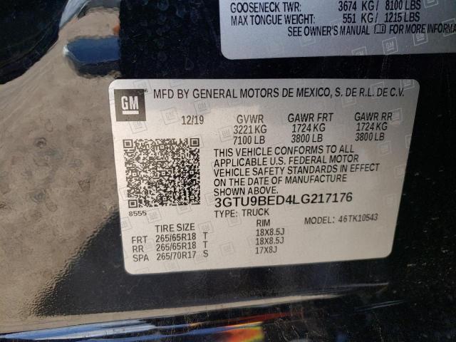 3GTU9BED4LG217176 GMC Sierra K1500 Sle