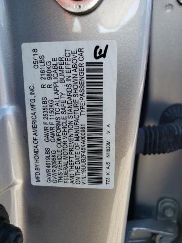 19UUB2F45KA000981 Acura Tlx Technology