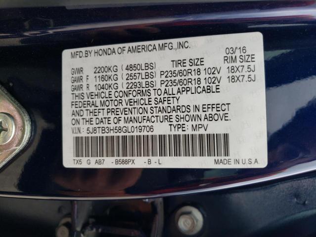 5J8TB3H58GL019706 Acura Rdx Technology