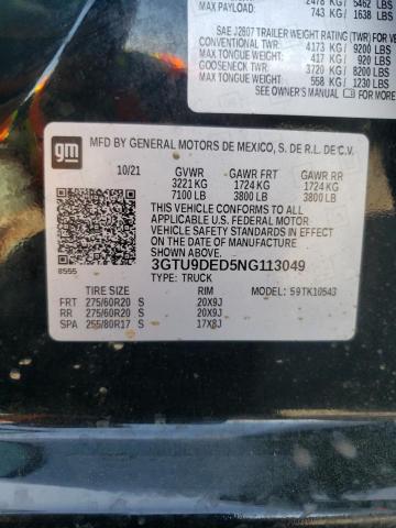 3GTU9DED5NG113049 GMC Sierra Limited K1500 Slt