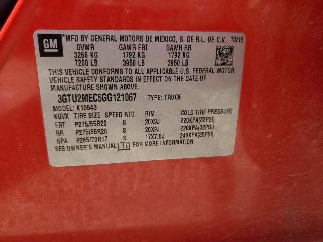 3GTU2MEC5GG121067 GMC Sierra K1500 Sle