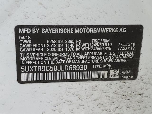 5UXTR9C58JLD68930 BMW X3 Xdrive30i