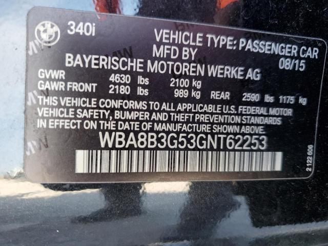 WBA8B3G53GNT62253 BMW 340 I