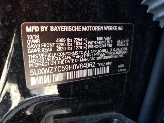 5UXWZ7C59H0V84862 BMW X3 Sdrive28i