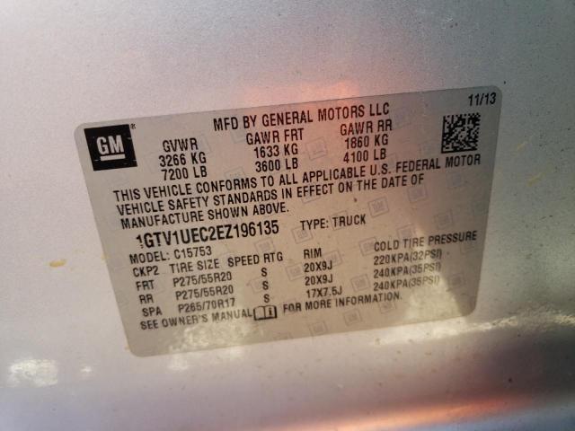 1GTV1UEC2EZ196135 GMC Sierra C1500 Sle