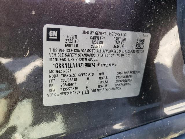 1GKKNLLA1HZ198874 GMC ACADIA SLE